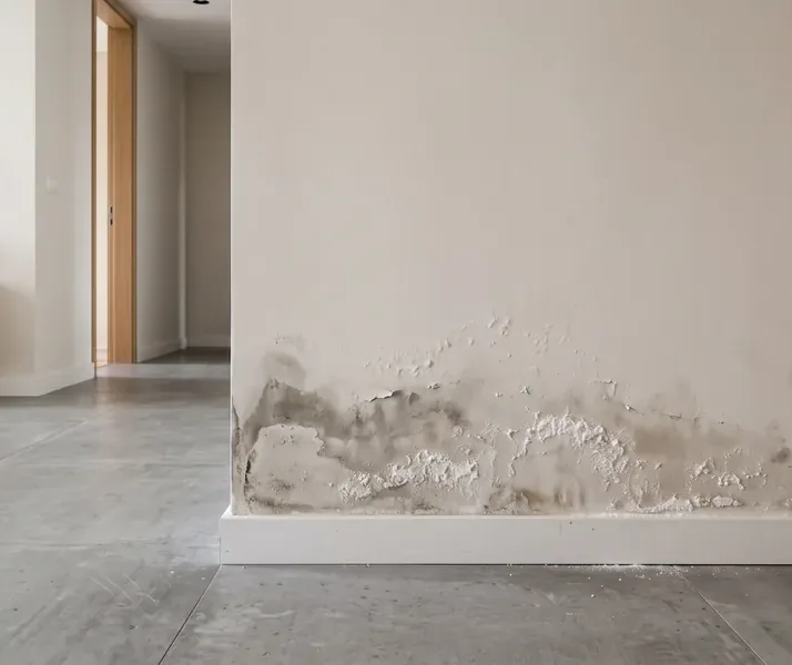 Pared afectada por humedad por capilaridad en Dos Hermanas